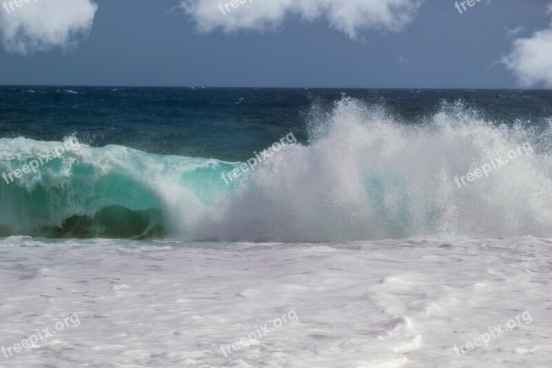 Wave Sea Blue Foam Beach