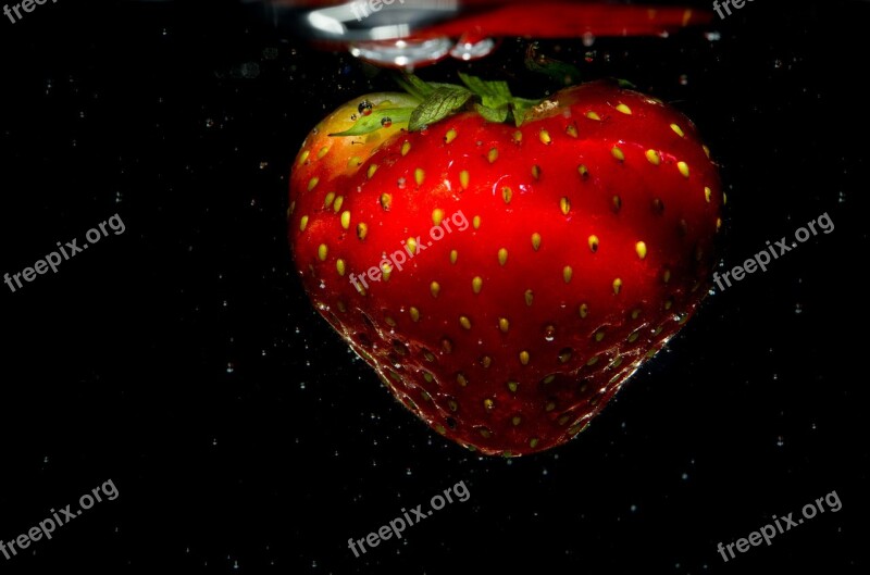 Strawberry Water Fruit Red Fresh