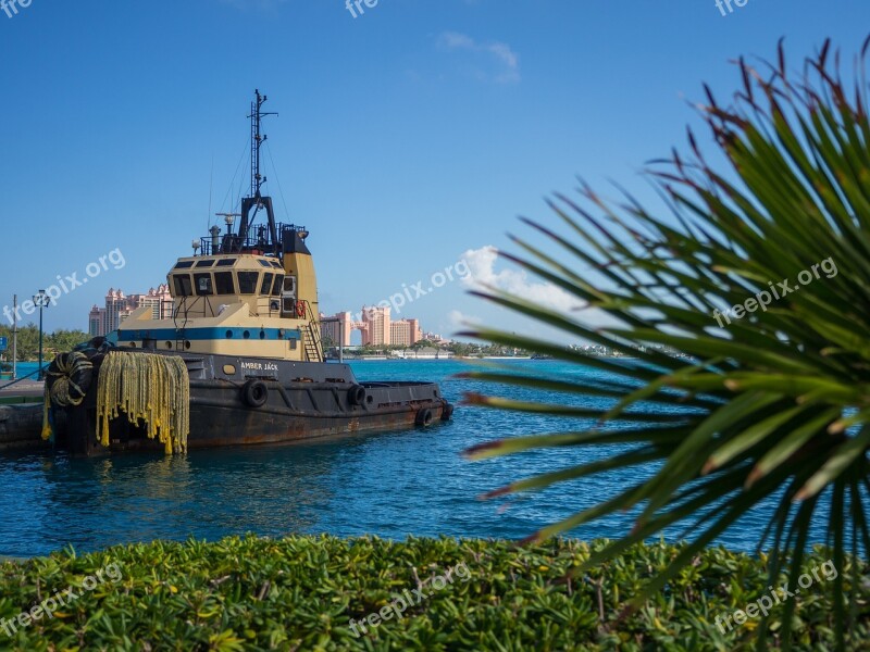 Tug Boat Bahamas Water Boat Sea