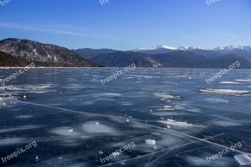 Ice Lake Nature Mountains Landscape