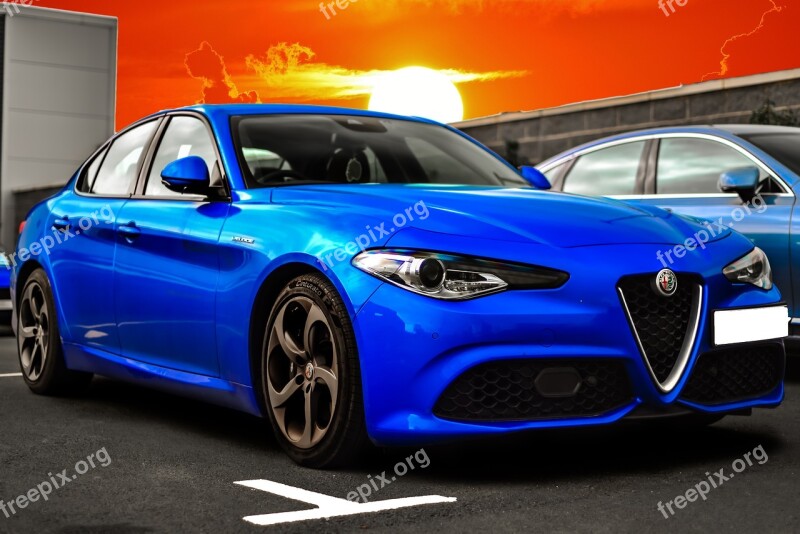 Alfa Romeo Giulia Saloon Sunset Car Free Photos