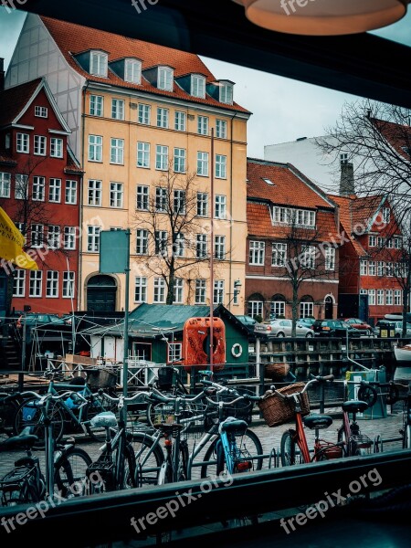 Copenhagen Christianshavn Harbour Colourful Houses