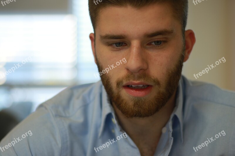 Man Young Man Close Up Portrait Talking