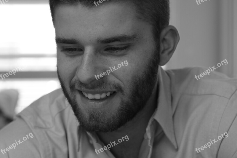 Man Young Man Close Up Smiling Laughing