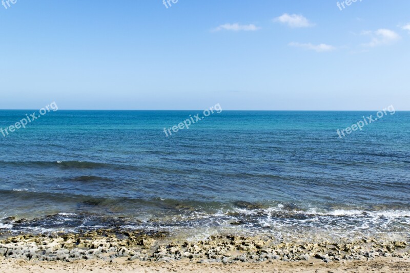 Nature Sky Sea Rocks Beach