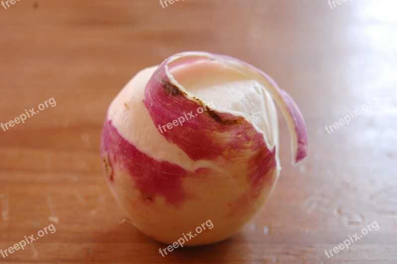 Turnip Peeled Pink White Vegetable