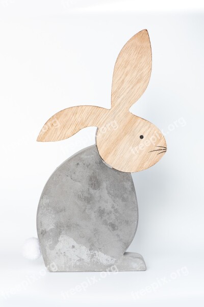 Hare Deco Concrete Wood Decorative Rabbit