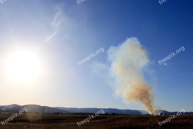 Smoke Sky Sunset Forest Fire Free Photos