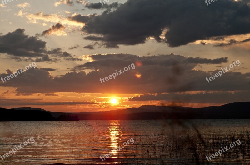 Sunset Lake Beaumont Provincial Park Canada British Columbia