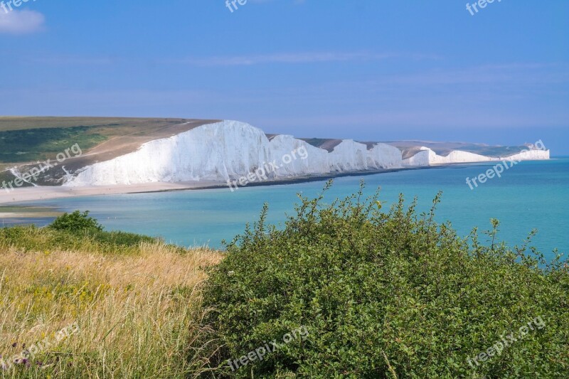 Seven Sisters Sussex England White Cliffs Cliffs