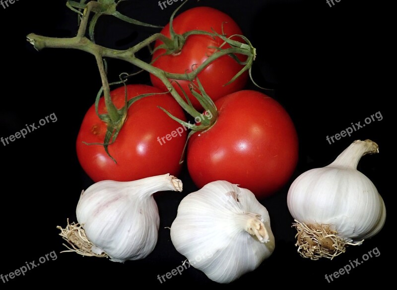 Vegetables Tomatoes Garlic Food Cooking