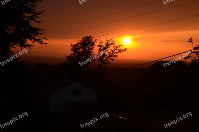 Sunset Black Orange Nature Sun