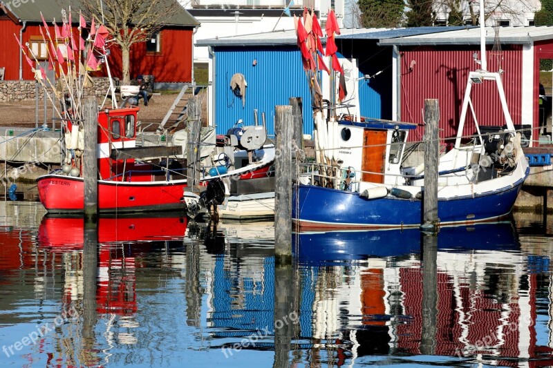 Boat Harbor Reflection Water Coast