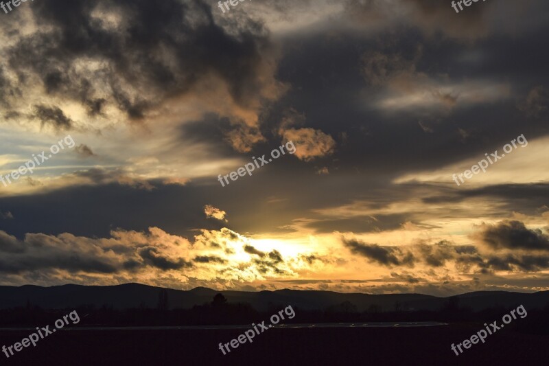 Clouds Dramatic Mood Sunset Nature