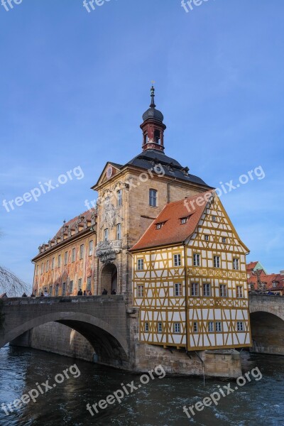 Bamberg Old Town Hall Regnitz Bridge River