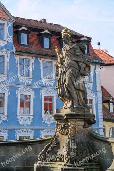 Empress Kunigunde Woman Image Monument Bamberg Stone Figure