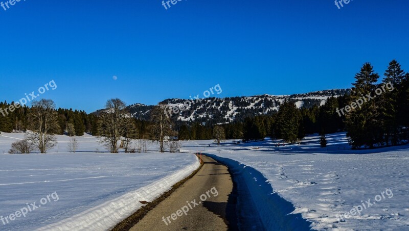 Road Snow Winter Nature Cold