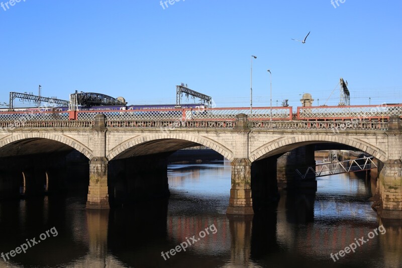 Rail Railway Railway Bridge Bridge River