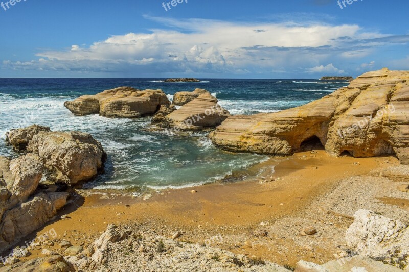 Beach Sand Rocks Sea Nature