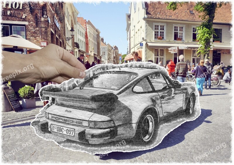 Porsche Brugge Street Car Bruges