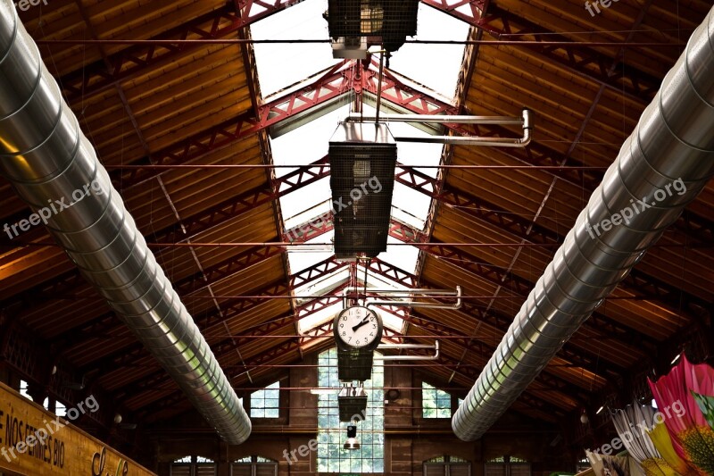 Ceiling Hall Clock Architecture Building