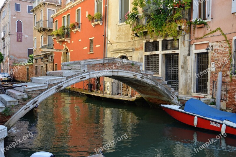 Venice Gondola Bridge Italy Channel