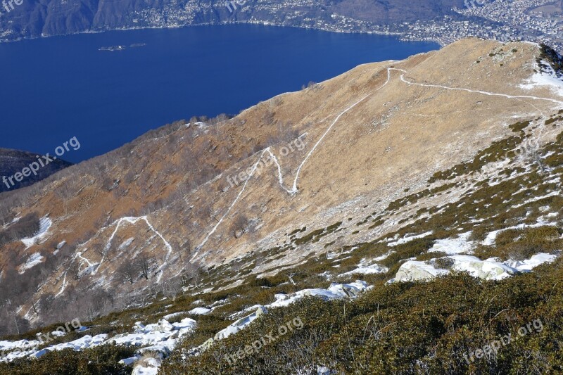 Trail Track Winter Mountain Fingerprint