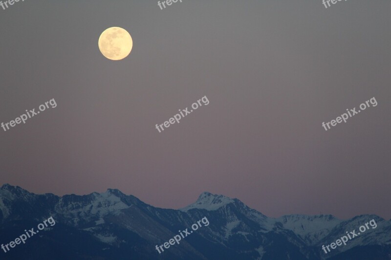 Luna Superluna Sky Horizon Night