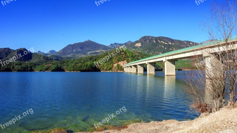 Bridge Water Lake Architecture Panorama