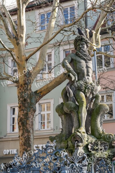 Bamberg Neptunbrunnen Still Image Monument Stone Figure