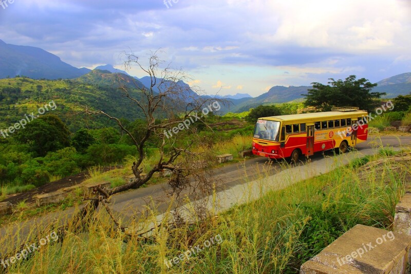 Hill Station Bus High Landscape Mountain