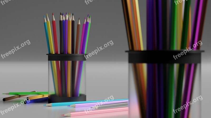 Colorful Pencil School Draw Design