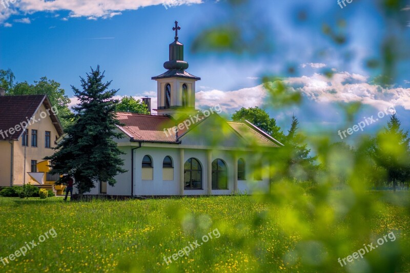 Church Nature Landscape Sky Clouds