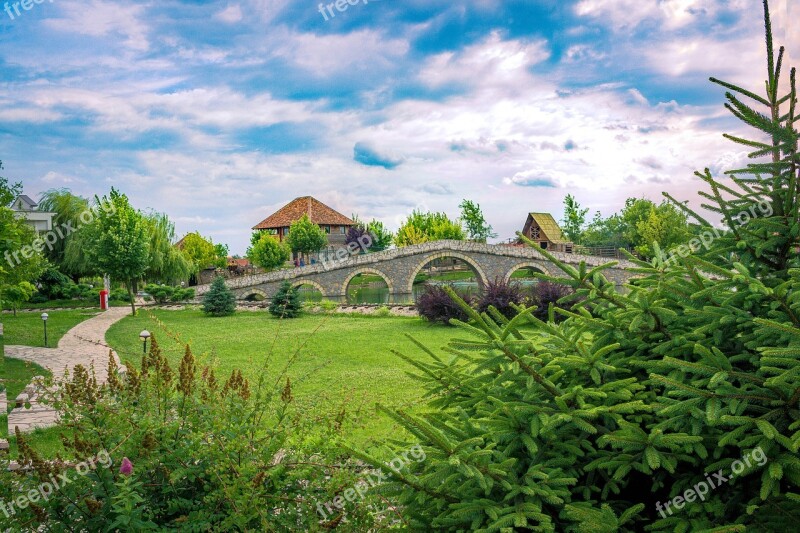 Village Nature Landscape Trees Sun