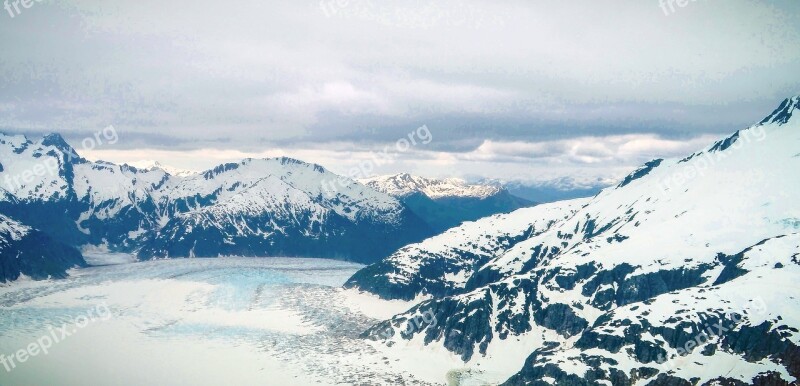 Alaska Mendenhall Glacier Landscape Snow