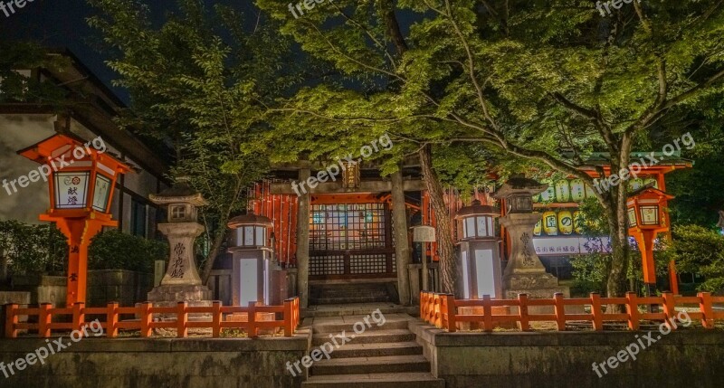 Kyoto Japan Gion Temple Night