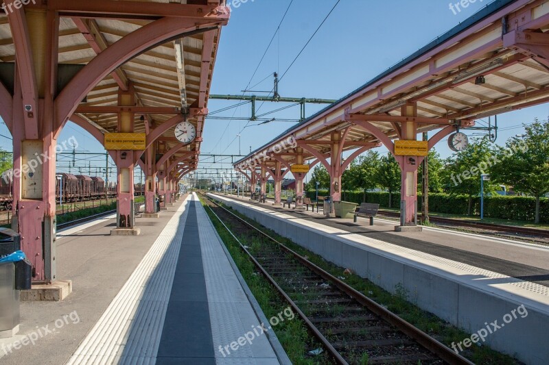 Railway Station Train Transport Travel Platform