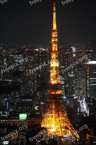 Tokyo Toyko Tower Japan At Night Tokyo At Night