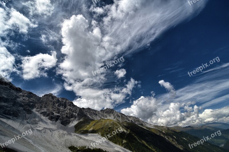 South Tyrol Ortler Alpine Mountains Clouds