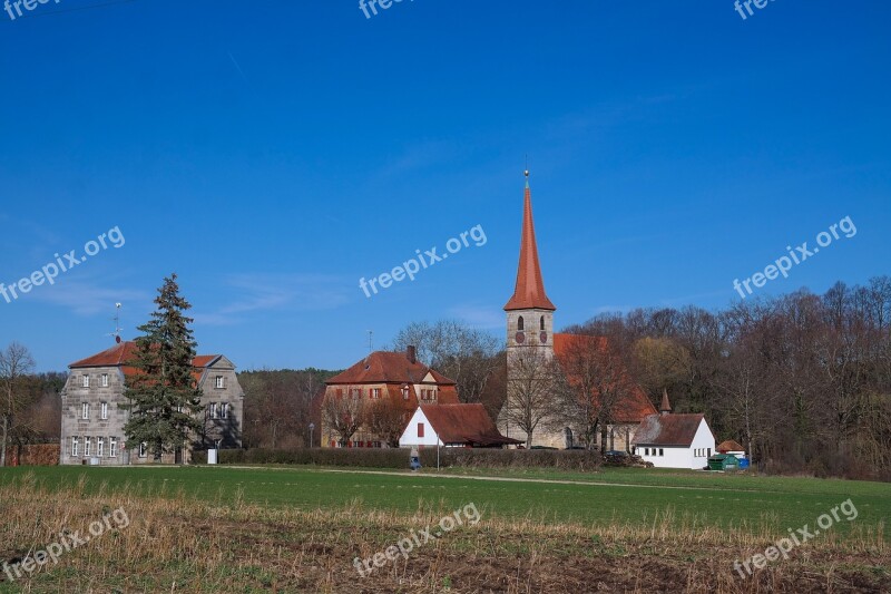 Church Steeple Village Beer Creek St Egidien