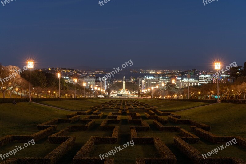 Lisbon Portugal Evening Night Park