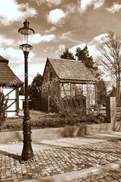 Sepia Lantern Street City Past