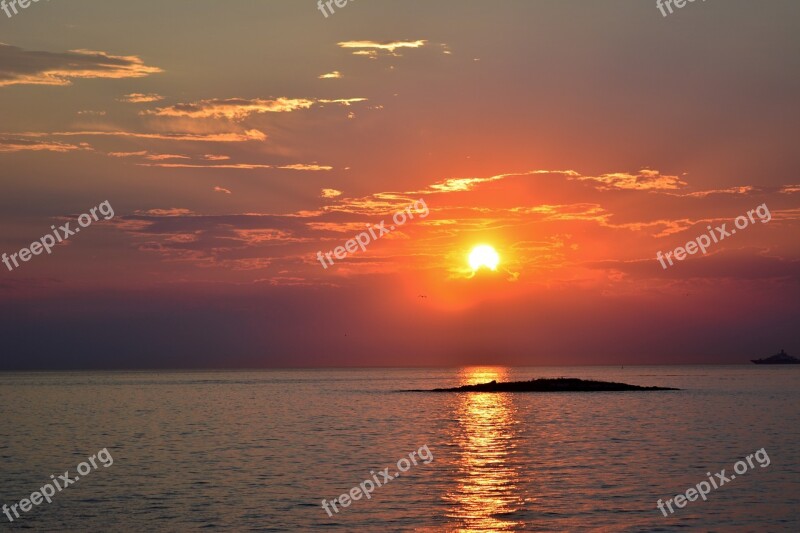 Sunset Adriatic Sea Croatia Vacations Abendstimmung