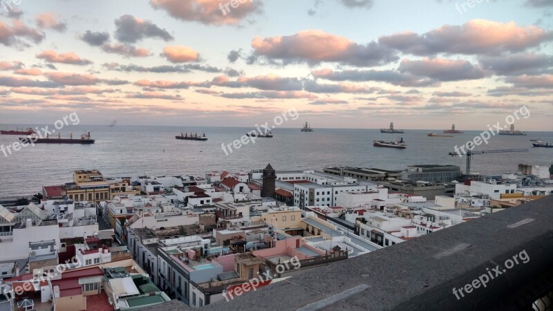 Las Palmas Gran Canaria Spain Sea Clouds