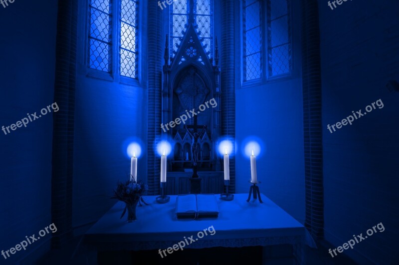 Altar Candles Light Blue Faith