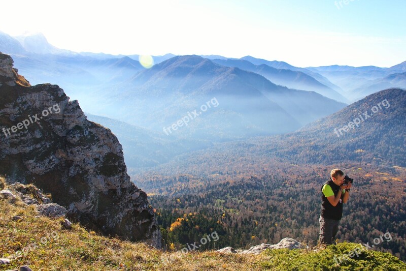 Mountains Photographer In The Mountains Camping Photo Landscape