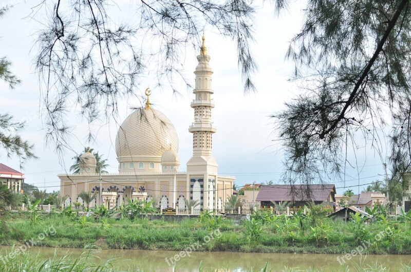 Mosque Landscape Nature Green Clouds