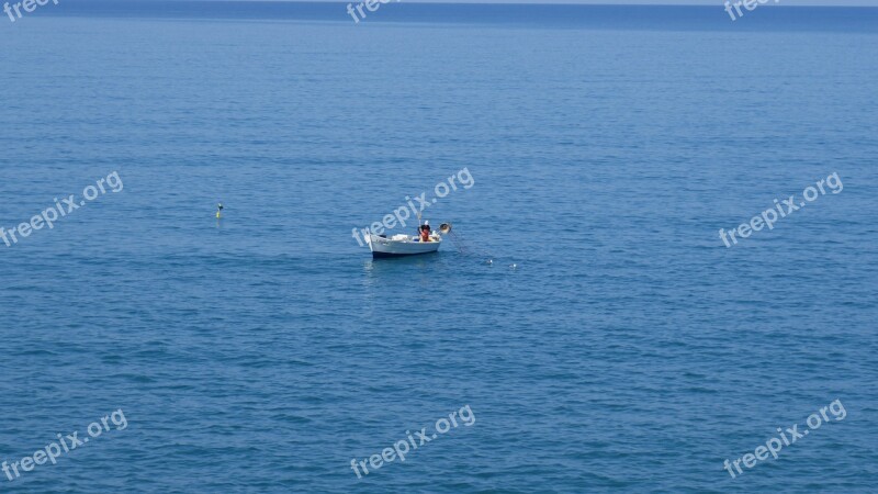 Boat Sea Landscape Water Quiet