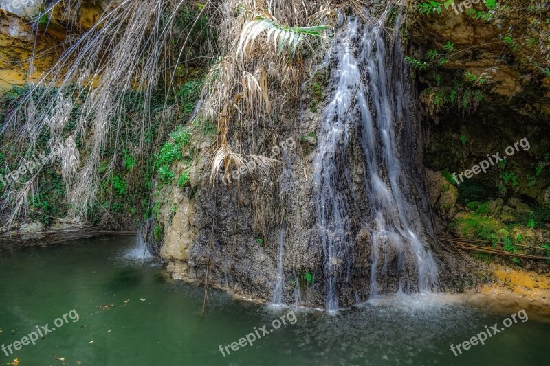 Waterfall Nature Rock Water Pond