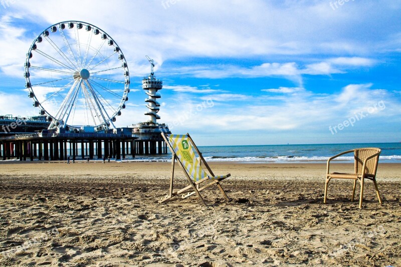 Ferris Wheel Beach Sea Vacations Sand